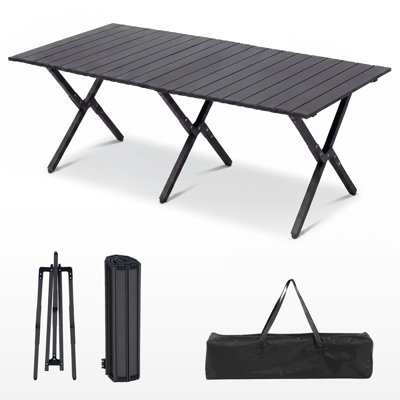 Foldable Roll Up Lightweight Steel Camp Table
