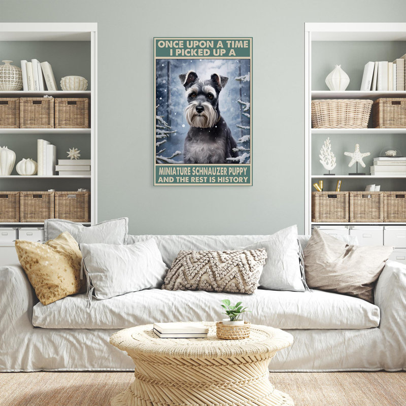 "Klimis I Picked Up A Miniature Schnauzer", impression sur toile, H 14 po x l 11 po x P 1,25 po