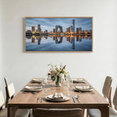 «City Skyline», ensemble d'art sur toile encadré de 1 48 po x 24 po
