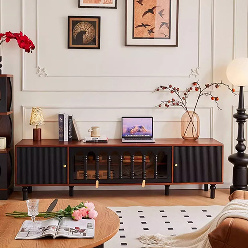 Meuble télé moderne en bois massif brun