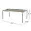 Table d'extérieur grise en faux bois avec plateau en aluminium