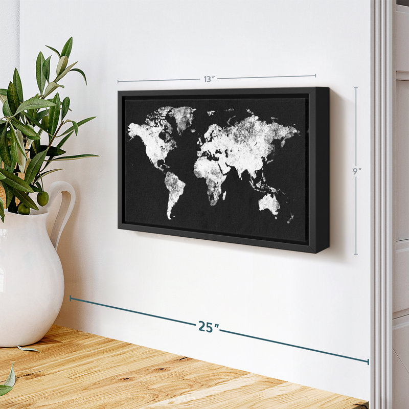 "Art mural carte noir et blanc", H 9 po x l 13 po