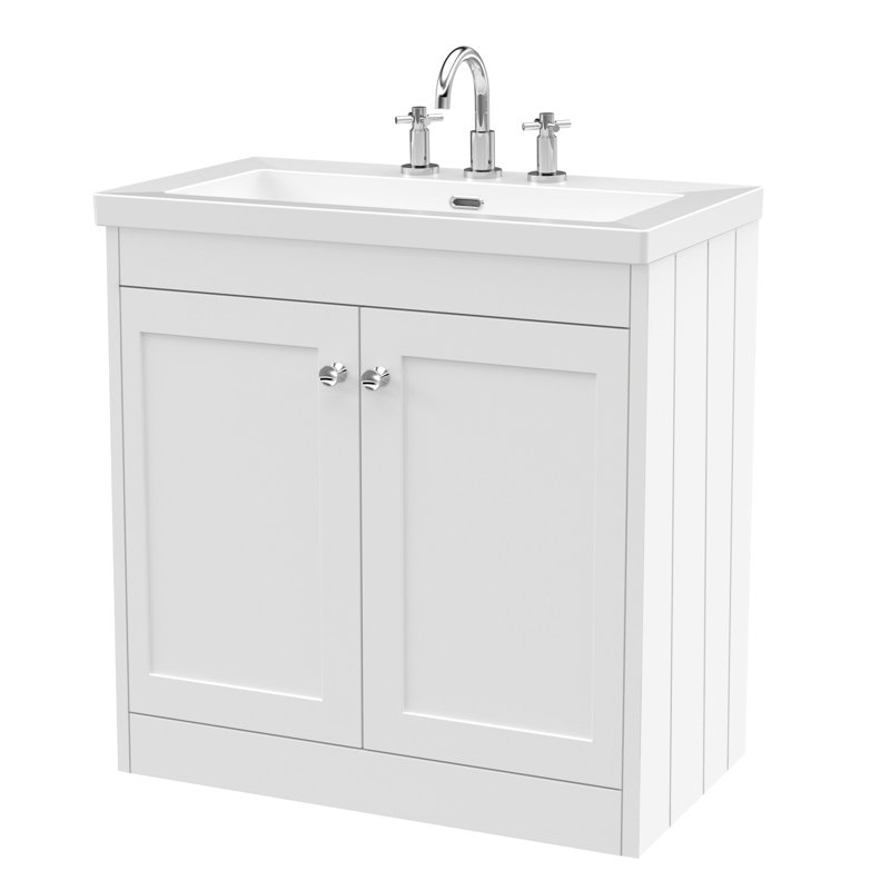 Ashwick Single Bathroom Vanity with Sits On Furniture Basin, Satin Green, 813 cm