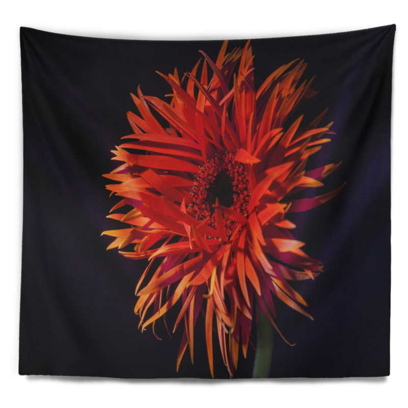 Tapisserie aquarelle en cascade spider gerbera, H 32 po x l 39 po