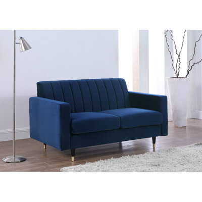Conn 60" Velvet Square Arm Loveseat