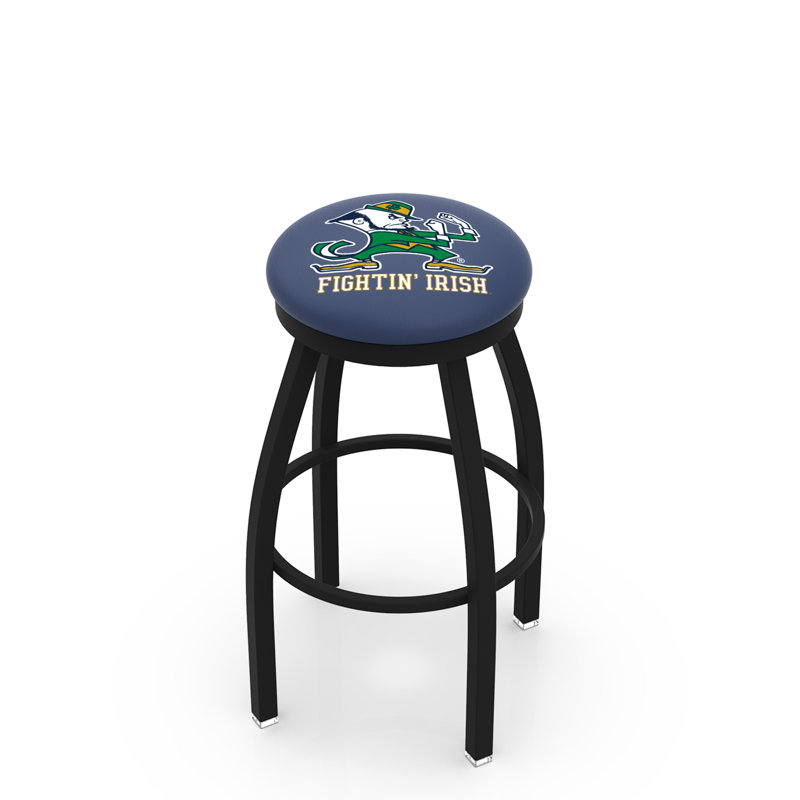 NCAA Swivel 25" Counter Stool, Black Wrinkle, Notre Dame (Leprechaun)