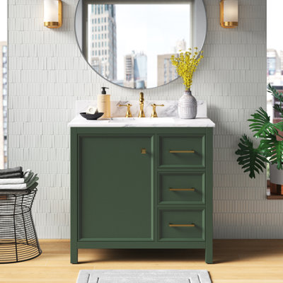36'' Single Bathroom Vanity with Marble Top