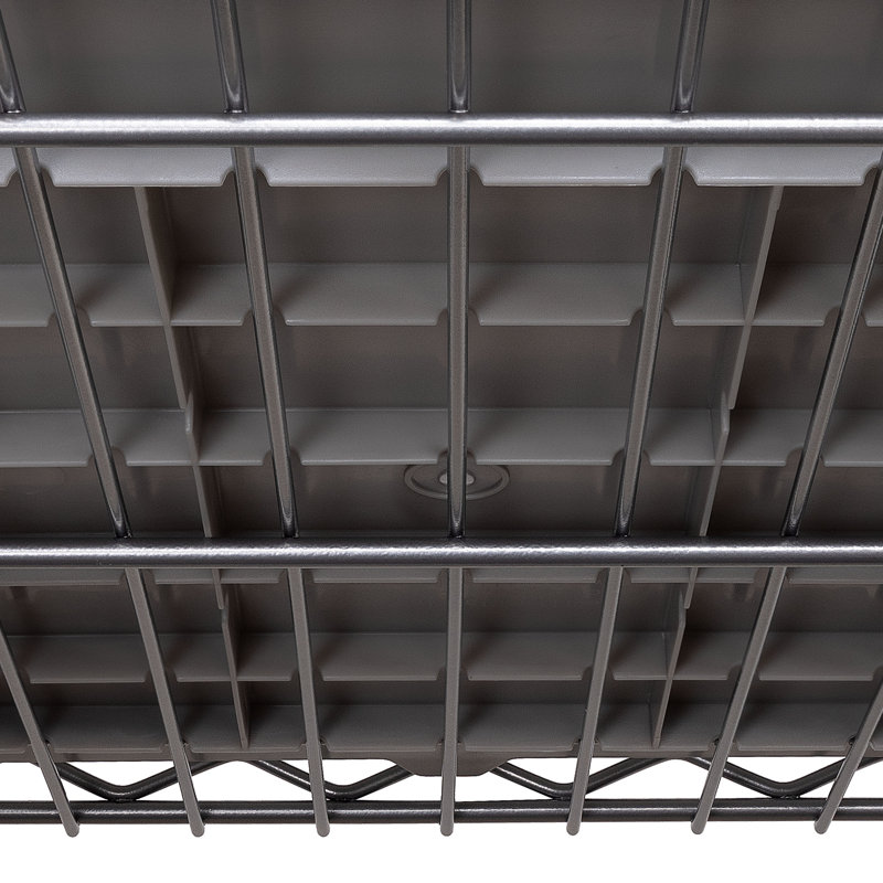 Extra-Wide Gray Steel 7-Tier Bin Rack with 21 Bins