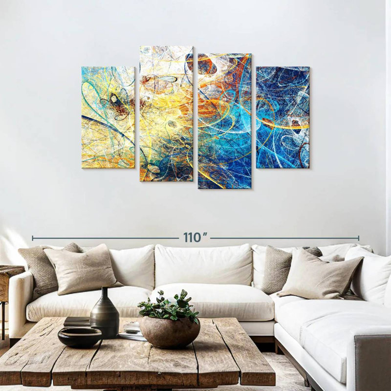 Avery Whimsical Dynamic Abstract, 48" H x 75" W