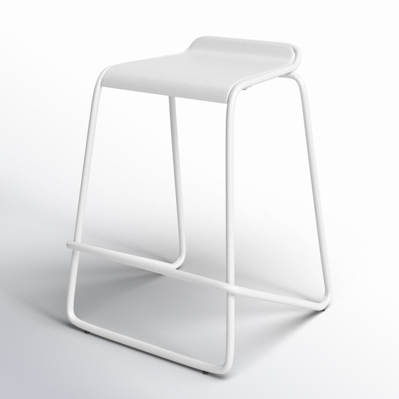 Ready Stool with Metal Frame, White, Counter Stool (25" Seat Height)