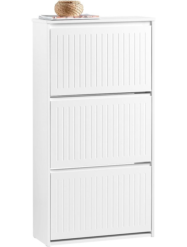 Shoe Storage Cabinet, White, 3