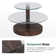 Modern Round Nesting Coffee Table with Diamond-Cut Edges Glass Top