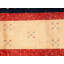Tapis oriental beige / bleu marine en coton et laine noué à la main 4 pi 4 po x 7 pi Oriental