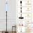 PeeNoke 68.5" Standing Floor Lamp Light Blue White Vertical Striped Design Dimmable Metal Pole Lamp with Linen Lampshade LED Bulb Included