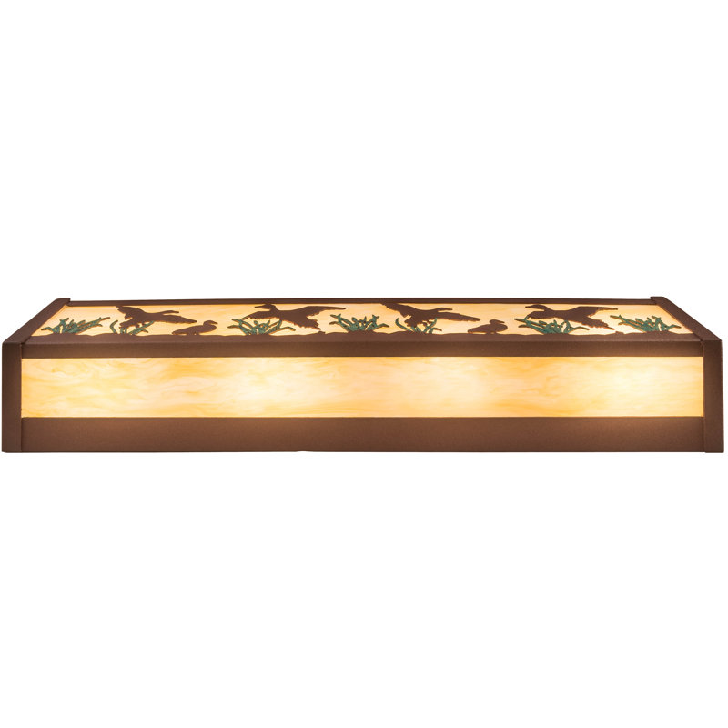 Rustic Lodge 4 - Light Bath Bar, Rust/Green, Beige, E26/Medium (Standard)