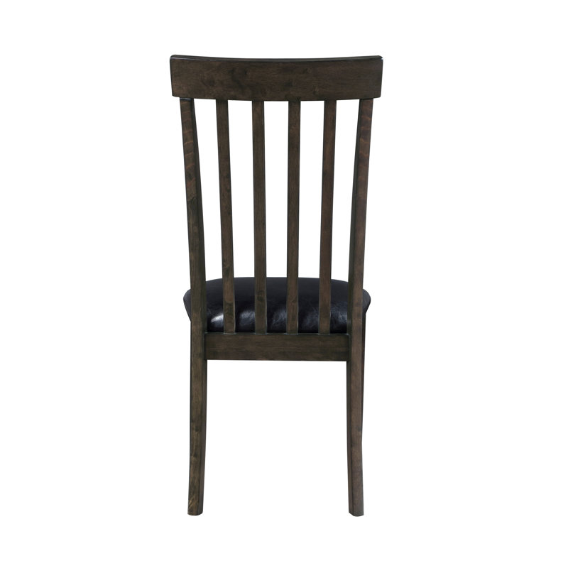 Ensemble de 2 chaises à finition espresso avec revêtement en similicuir noir