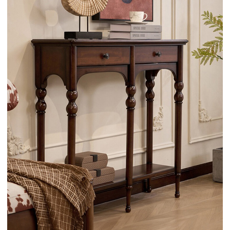 Console élégante en bois foncé pour intérieurs classiques
