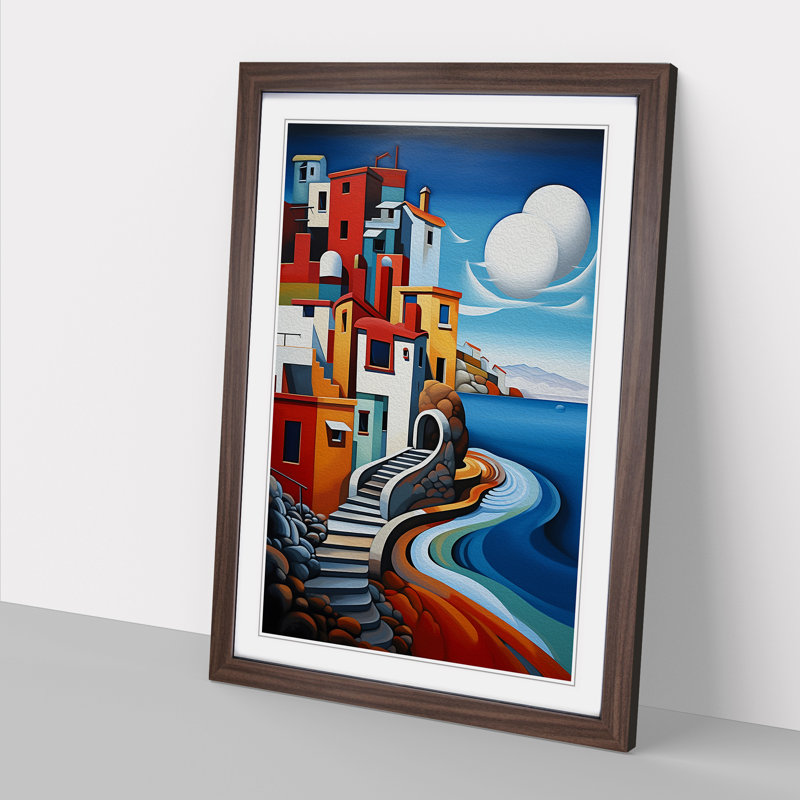 Seascape Constructivism Framed Print, Walnut, 34cm H x 25cm W x 2cm D