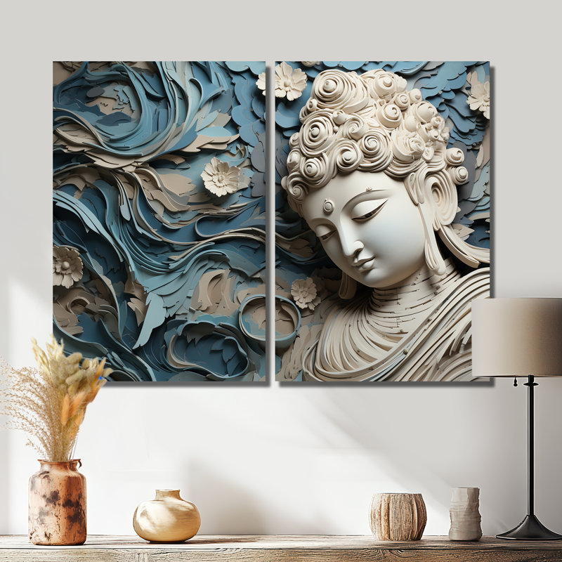 Art mural sur toile, statue religieuse bouddhisme I, 36" H x 48" W, Wrapped Canvas, Does Not Apply