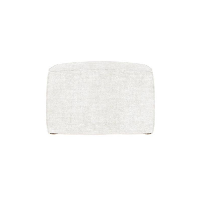 Varick Cube Ottoman, Plush Velvet Oyster, Weathered