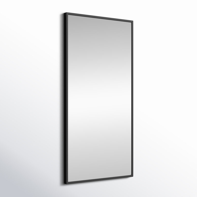 Sabine Metal Rectangle Wall Mirror, 36" x 18", Black