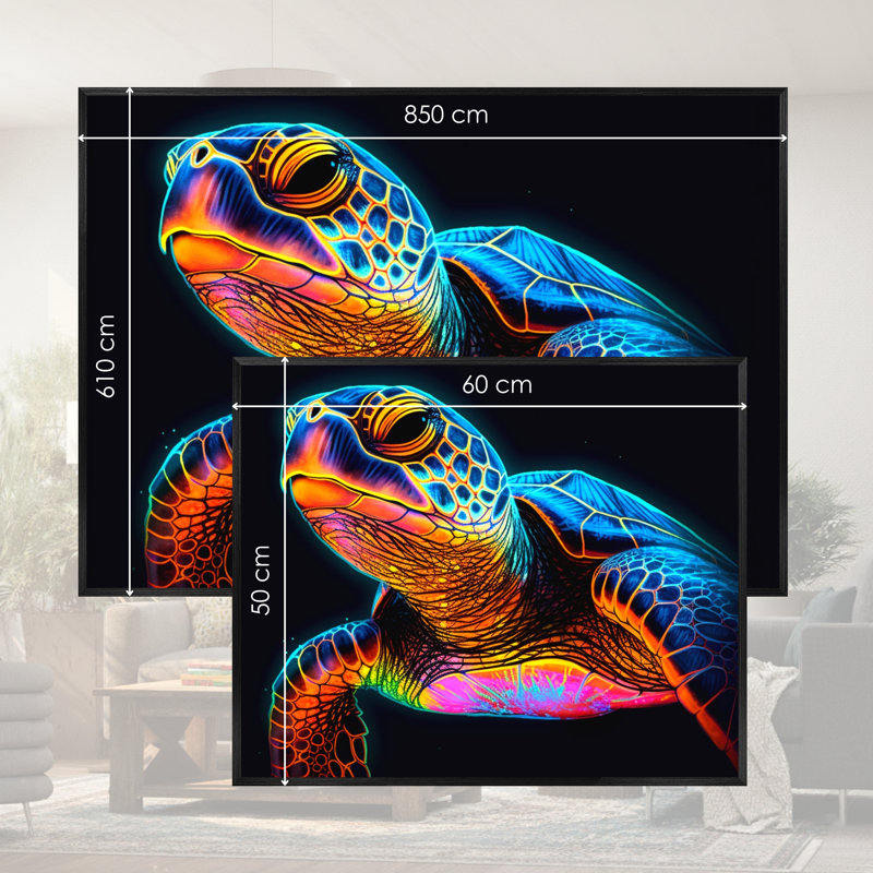 Single Picture Frame LED Illuminated Wall Art Wall Art on Glass / Aluminium, 50 cm H x 60 cm W
