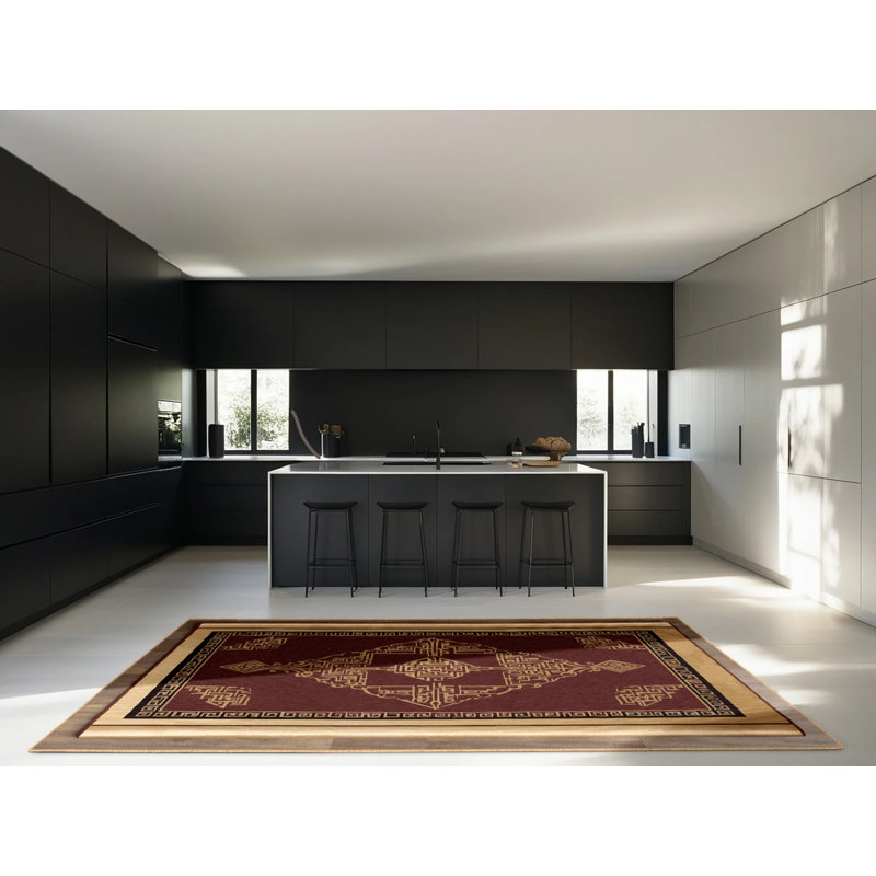 Tapis ornemental rose, Carré 5 pi