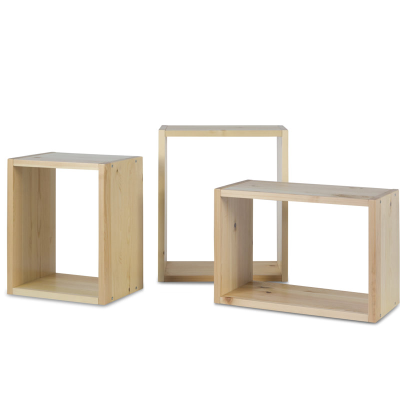 Apollo 3 Piece Pine Solid Wood Floating Shelf