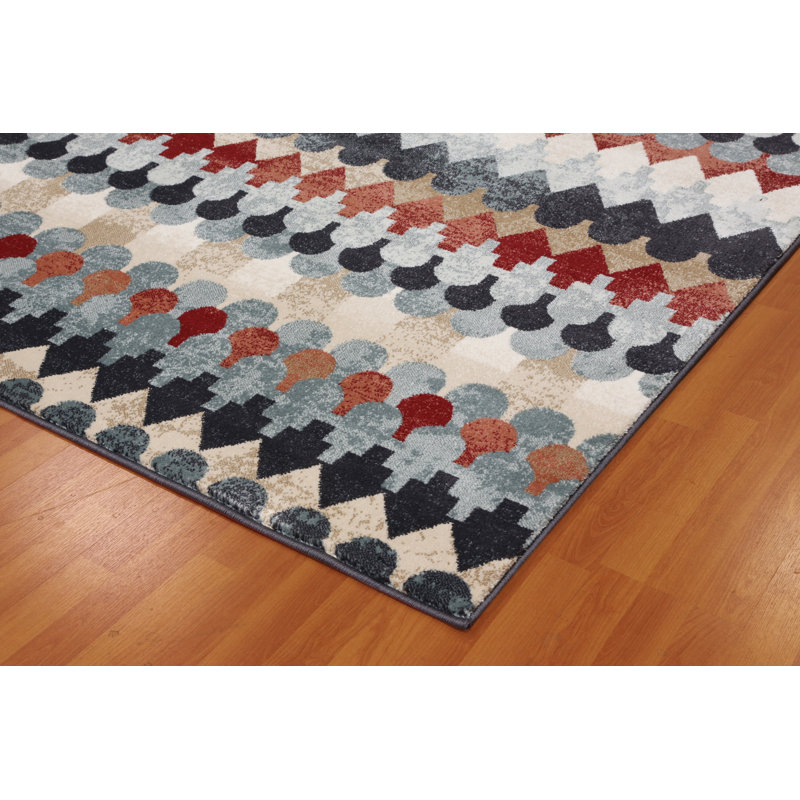 Tapis bleu area Perrinton, Rectangulaire 3 pi 11 po x 5 pi 3 po