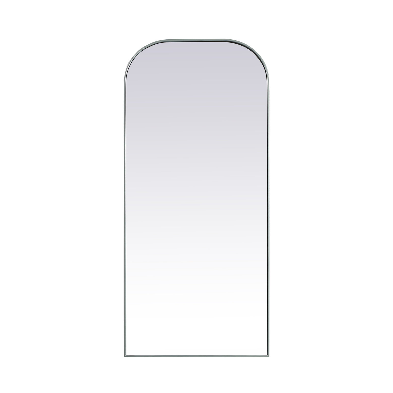 Sabine Metal Arch Floor Mirror, 76" x 32", Silver