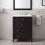 Ensemble de meuble-lavabo autoportant en MDF 24 po noir avec lavabo en céramique, poignées en métal, porte à fermeture en douceur, support de rangement-1557900798