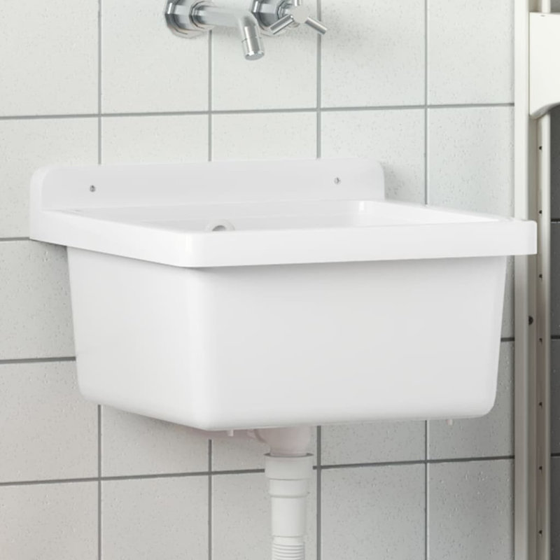 Belfry Bathroom Langlois Resin Sink, 24cm H x 40cm W x 40cm D, White