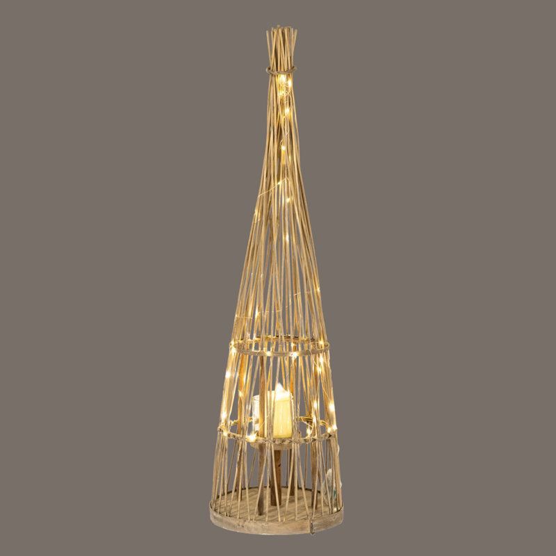 Andrian Wicker Candle Accessories, 90cm H x 25cm W x 25cm D