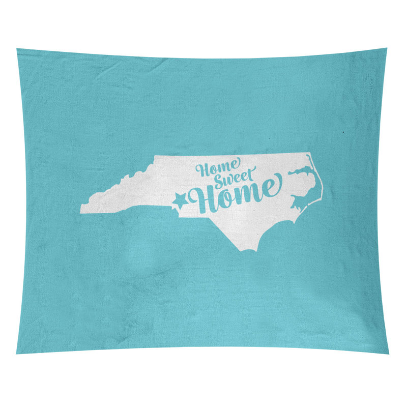 Tapisserie Home Sweet Charlotte, H 27,5 po x l 37,5 po, Bleu sarcelle