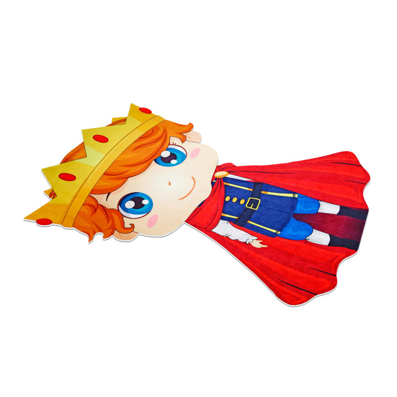 Tapis en polyamide Novelty Funkech tissé à la machine en or / orange / rouge, Nouveauté 5 pi 3 po x 7 pi 7 po