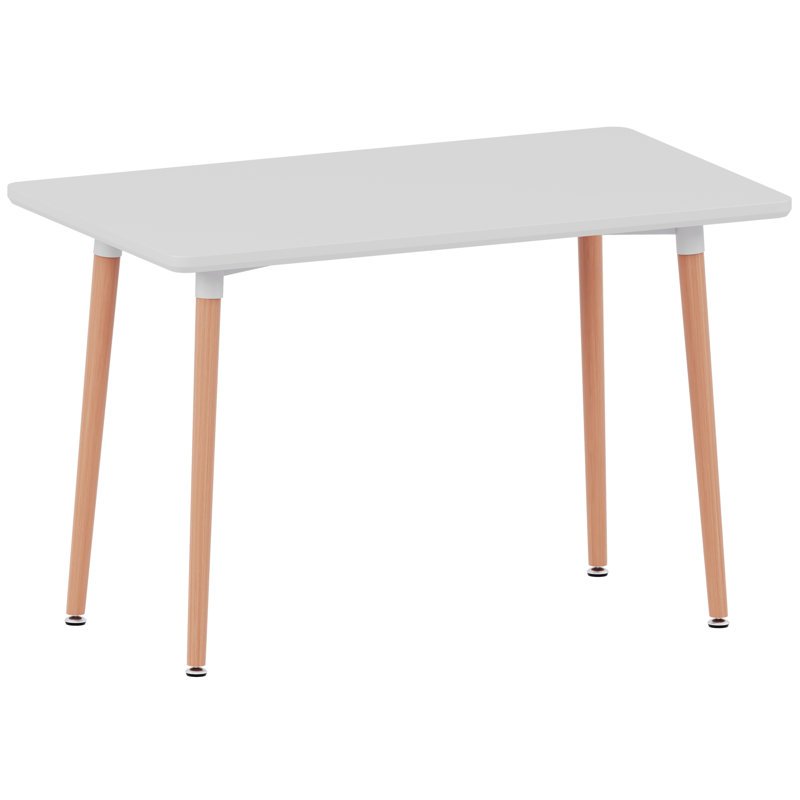 Braydon Beech Solid Wood Base Dining Table, White
