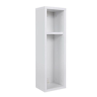 Modern White Nightstand, 3.9 x 25.6 x 5.9 inches | 100% Melamine Coated Particle Board, Thickness: 0.7 inches | Wall-Mountable Design, Perfect for Minimalist Bedrooms & Compact Spaces, Elegant Functionality