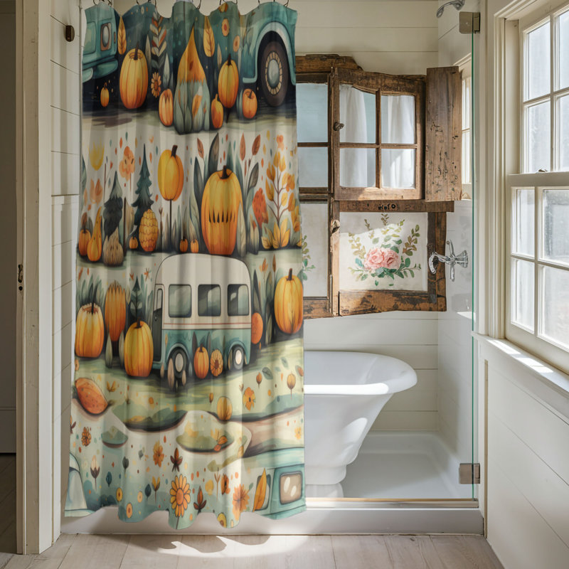 Ghoulish Harvest - Premium Shower Curtain, H 74 po x l 71 po