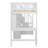 Wooden Twin Size Elevated Bed Featuring Desk, LED Lights, Storage Racks-2126561123