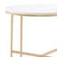 Grande table de bout ronde blanche et dorée de 24,5 po Amonti