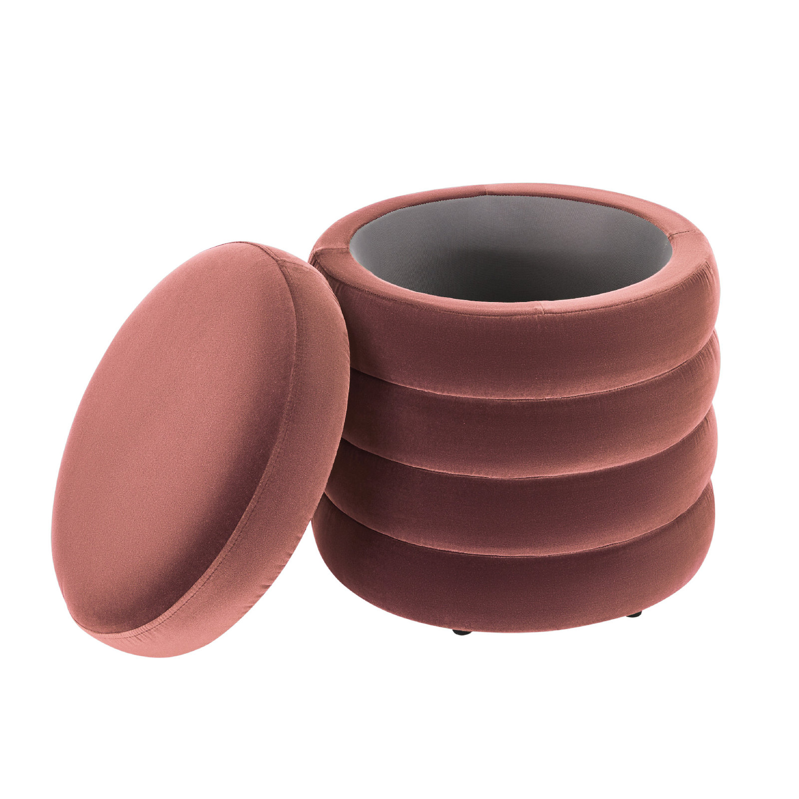 Neroli 19" Ottoman, Falkirk Reddish Brown Velvet