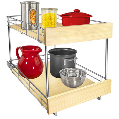 LYNK PROFESSIONAL SELECT Pull Out Cabinet Organizer (2 Tier) Slide Out Drawers for Kitchen, Wood