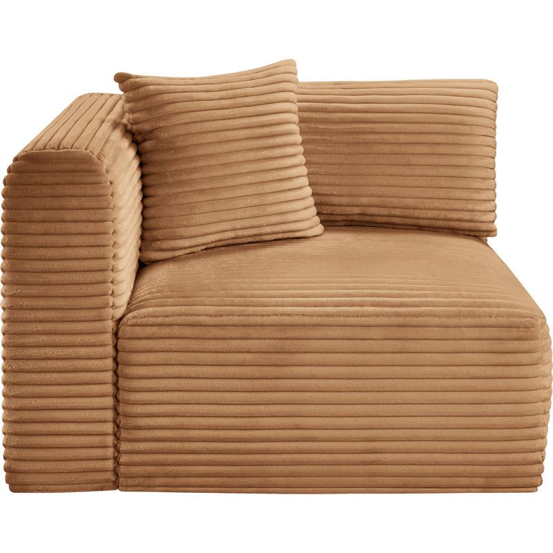 Fauteuil d'angle Carmean, Tissu côtelé en velours de selle