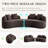 Modular Curved Sofa, 2-Piece Free-Standing Sections, Teddy Upholstery, Foam & Spring Support, No Assembly Couch For Small Spaces-142450535