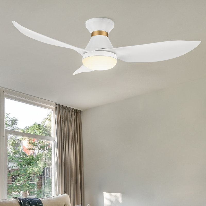 Ventilateur de plafond avec lumières DEL Dyonne, Blanc