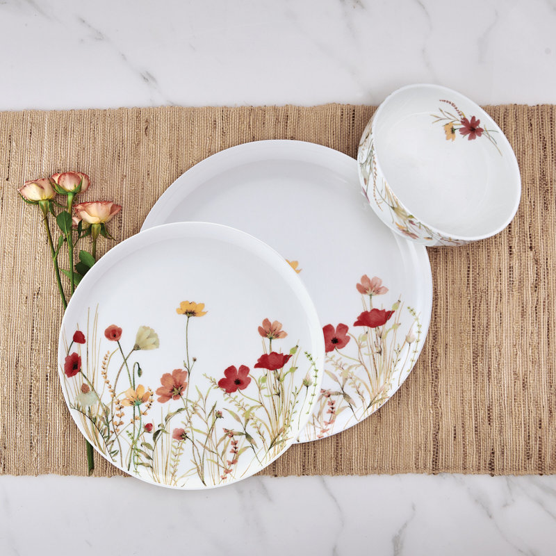 Mikasa Meadow Serenade Dinnerware Set, 12 Piece, Service For 4