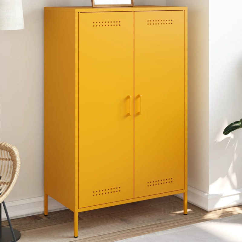Storage Cabinet, Mustard Yellow