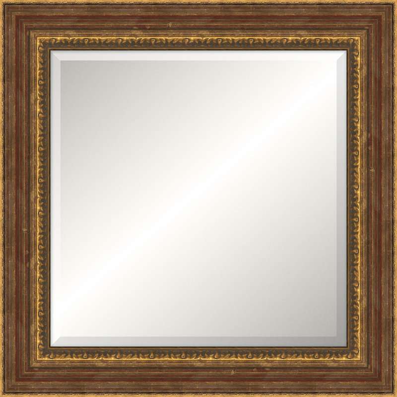 Havenford Solid Wood Beveled Mirror, 29.25" x 29.25", Square