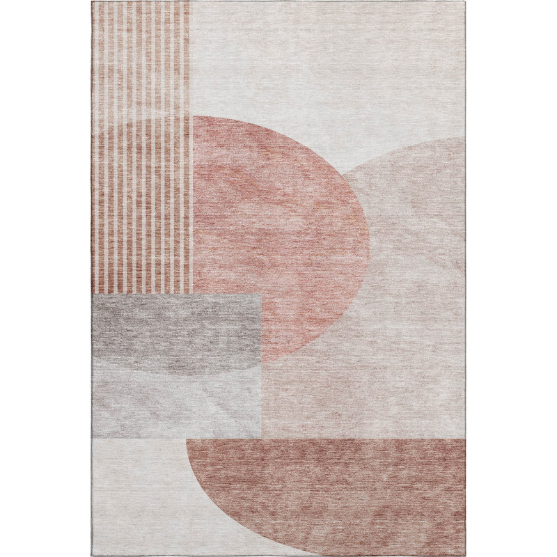 Tapis en cuivre Prisco lavable à la machine de qualité supérieure, Rectangulaire 8 pi x 10 pi