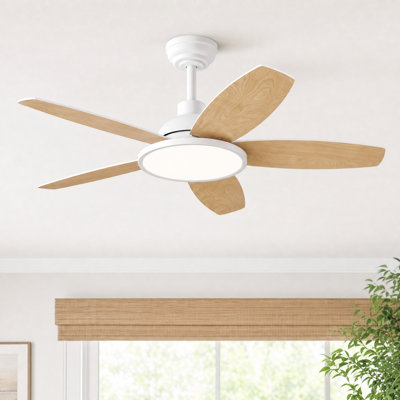 Ventilateur de plafond encastré à 5 pales à profil bas avec lumière DEL et télécommande